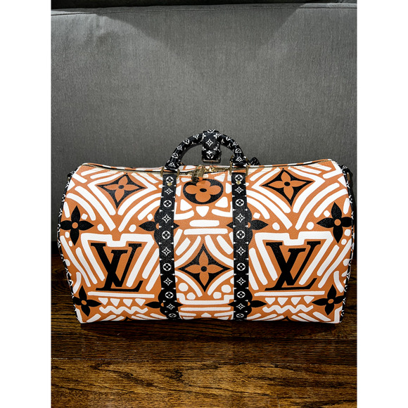 Louis Vuitton Keepall Bandouliere 45 Crafty Brown Monogram Weekend Travel Bag - Picture 6 of 11